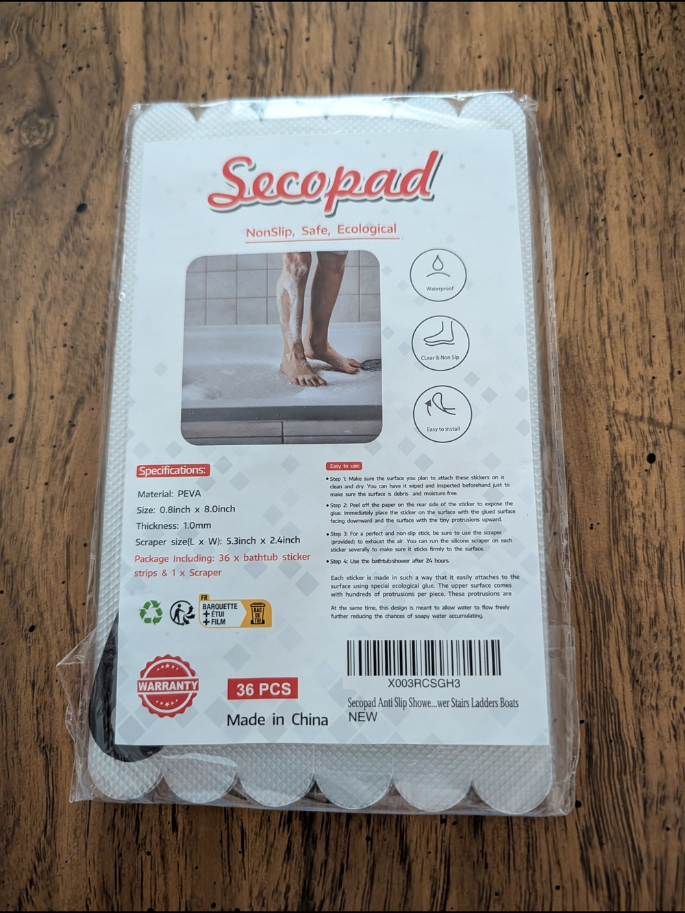 MAKE AN OFFER! Secopad Non-Slip Bathtub Sticker Strips - White (36 PCS)